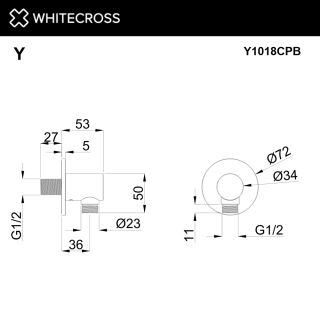 Шланговое подключение Whitecross Y1018CPB брашированная медь