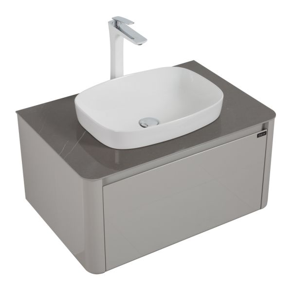 Тумба с раковиной Black&White Universe 915800 80 см светло-серый