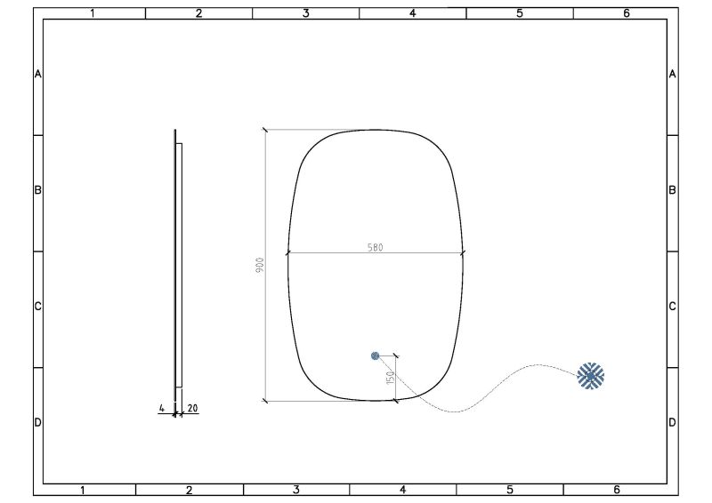 Зеркало с подсветкой Black&White Universe 925.MR0 58 см