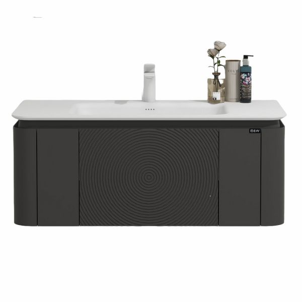 Тумба с раковиной Black&White Universe 9301000 100 см серый