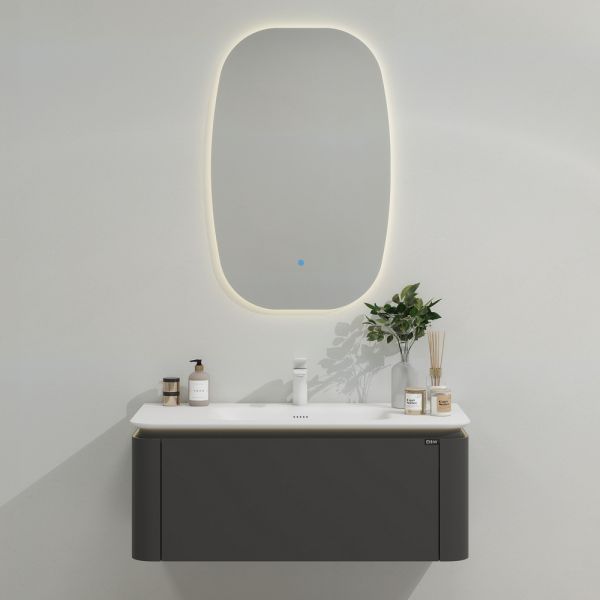 Тумба с раковиной Black&White Universe 9351000 100 см серый