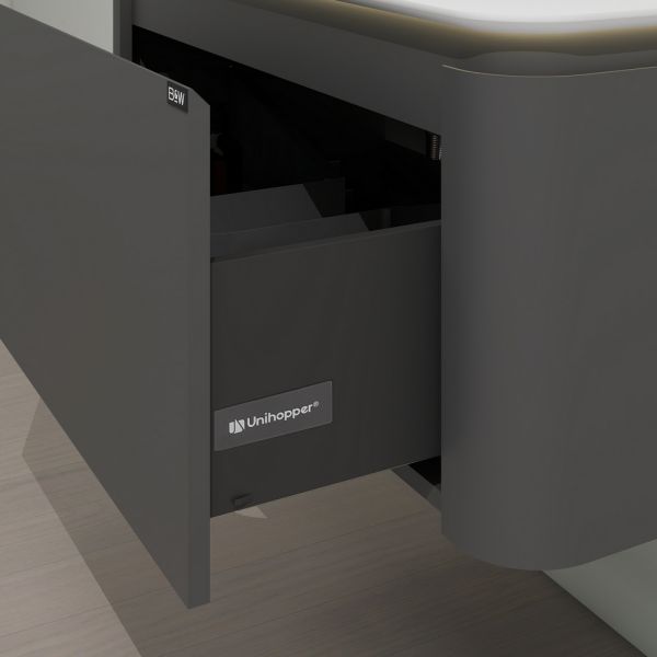 Тумба с раковиной Black&White Universe 9351200 120 см серый