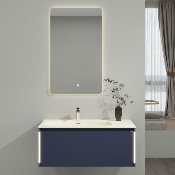 Тумба с раковиной Black&White Universe 945800 80 см синий