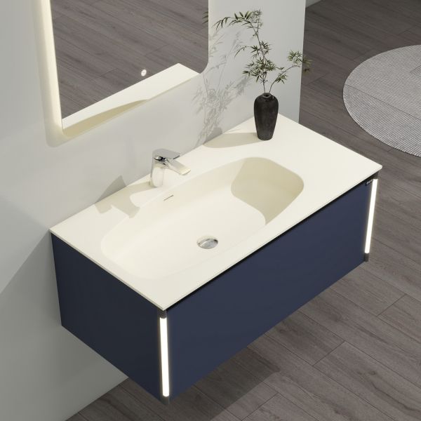 Тумба с раковиной Black&White Universe 945800 80 см синий