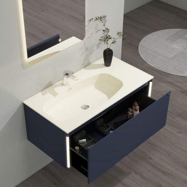 Тумба с раковиной Black&White Universe 9451000 100 см синий
