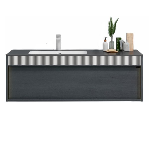 Тумба с раковиной Black&White Universe 9501200 120 см серый матовый