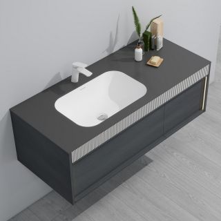 Тумба с раковиной Black&White Universe 9501200 120 см серый матовый