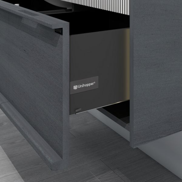 Тумба с раковиной Black&White Universe 9501600 160 см серый матовый