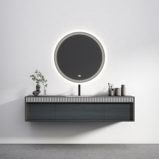 Тумба с раковиной Black&White Universe 9501600 160 см серый матовый