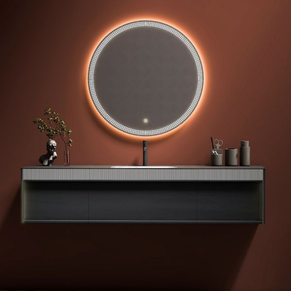 Тумба с раковиной Black&White Universe 9501600 160 см серый матовый