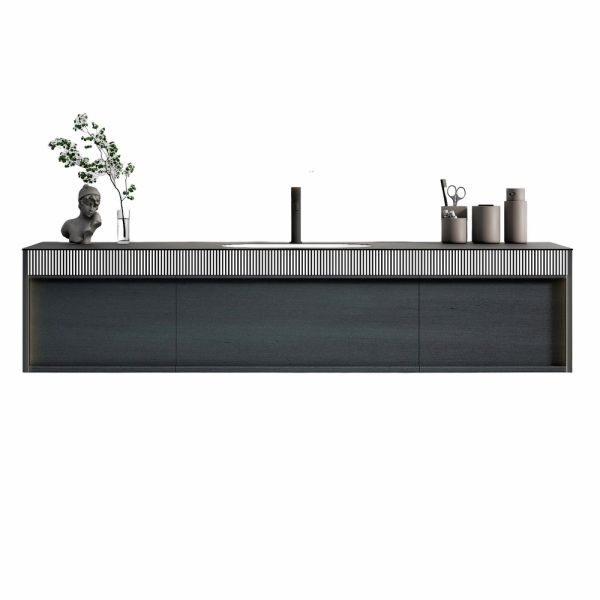 Тумба с раковиной Black&White Universe 9501600 160 см серый матовый