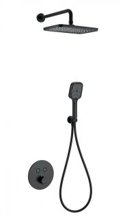 Душевой комплект Wonzon & Woghand WW-D2017-A-MB с термостатом чёрный матовый