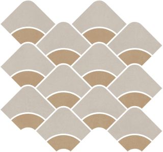 Декор Kerama Marazzi KMD2HID009BR Таделакт наборный серый светлый, жёлтый матовый обрезной 30x28x0,9