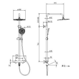 Душевая стойка Kohr Thermostatic 1WN810300CP-0000A с термостатом хром