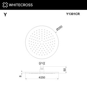 Верхний душ WHITECROSS Y1301CR 25 см хром