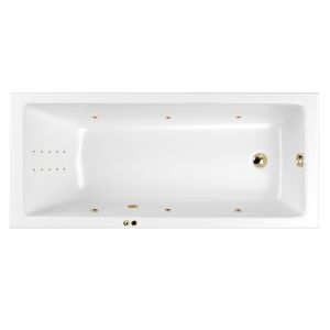 Гидромассажная ванна WHITECROSS Wave Slim 0111.160070.100.LINENANO.GL 160x70 см Line Nano золото