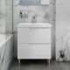 Напольная тумба под раковину Санта Антарес 700517 70 см белый глянец