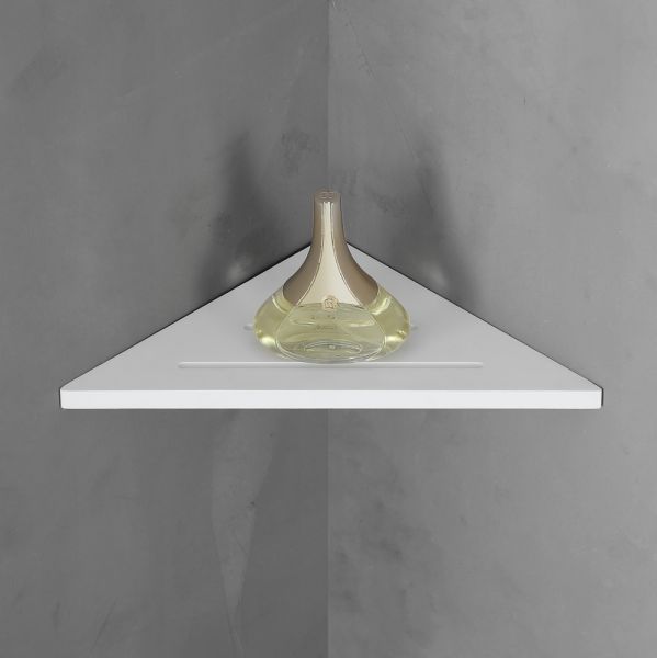 Угловая полочка для ванной комнаты ABBER Stein AS1652L 40см белый