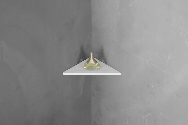 Угловая полочка для ванной комнаты ABBER Stein AS1652L 40см белый