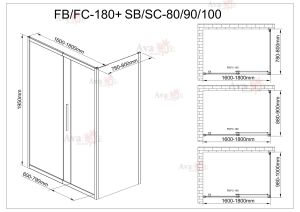 Душевой уголок AvaCan FС 160-180 + SС80 MT хром