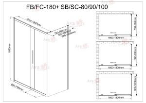 Душевой уголок AvaCan FB 160-180 + SB 100 MT чёрный