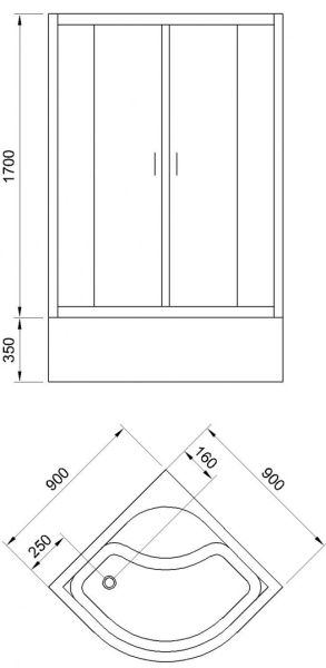 Душевой уголок Royal Bath CK 90x90см хром RB90СK-C-CH