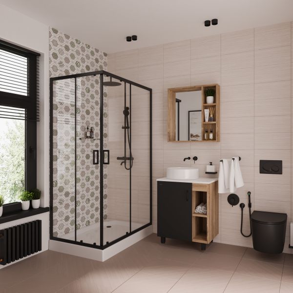 Душевой уголок Niagara Nova NG-6811-08 BLACK 120x90 см