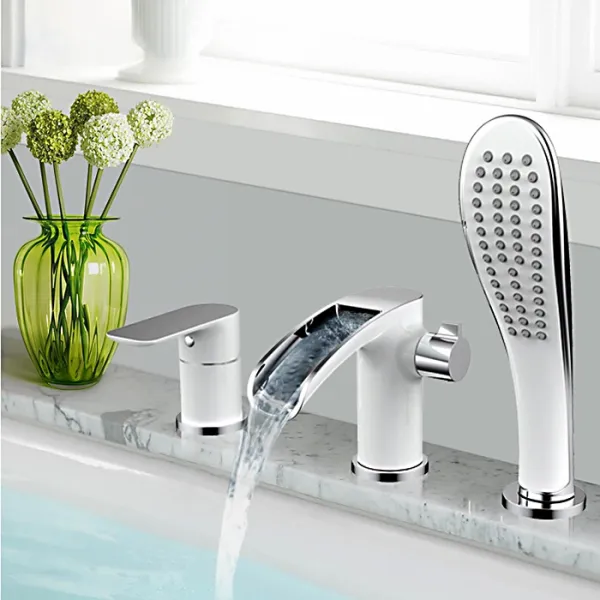 Смеситель на борт ванны Gappo G1148-8 белый/хором