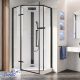 Душевая кабина Ceruttispa АМИ (AMI) P 90x90 см профиль чёрный стекло прозрачное с узором