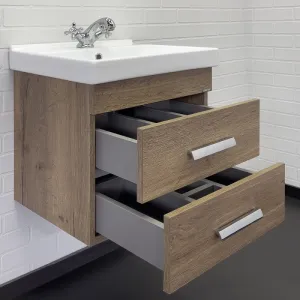 Тумба с раковиной Comforty Никосия 00-00018026 50 см дуб темный