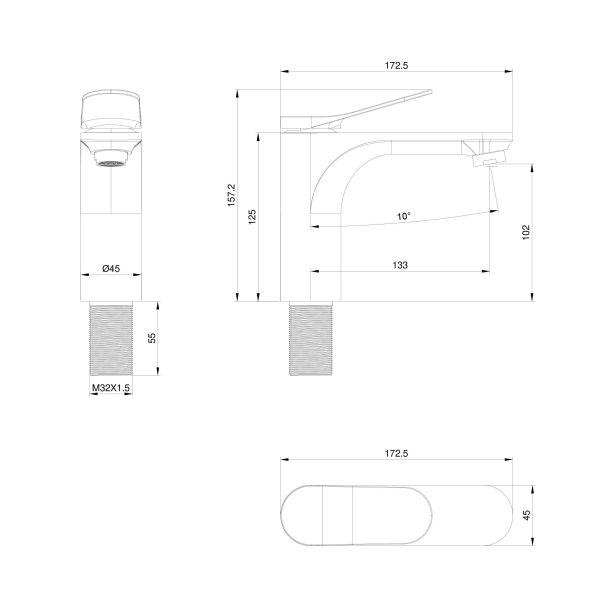 Смеситель для раковины Wonzon & Woghand WW-XH-010-CR хром