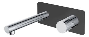 Встраиваемый смеситель для раковины Boheme Stick 125-BCR чёрный матовый/хром