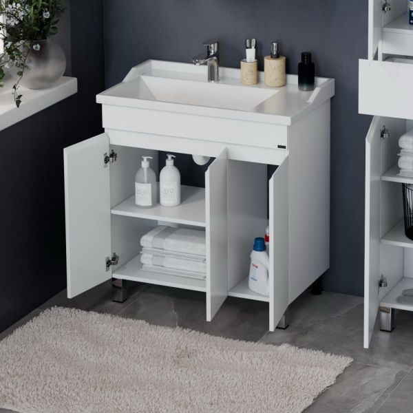 Напольная тумба под раковину Санта Марс 700231 80 см белый
