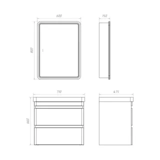 Тумба под раковину Comforty Енисей-70П2 00-00021338 белый глянец