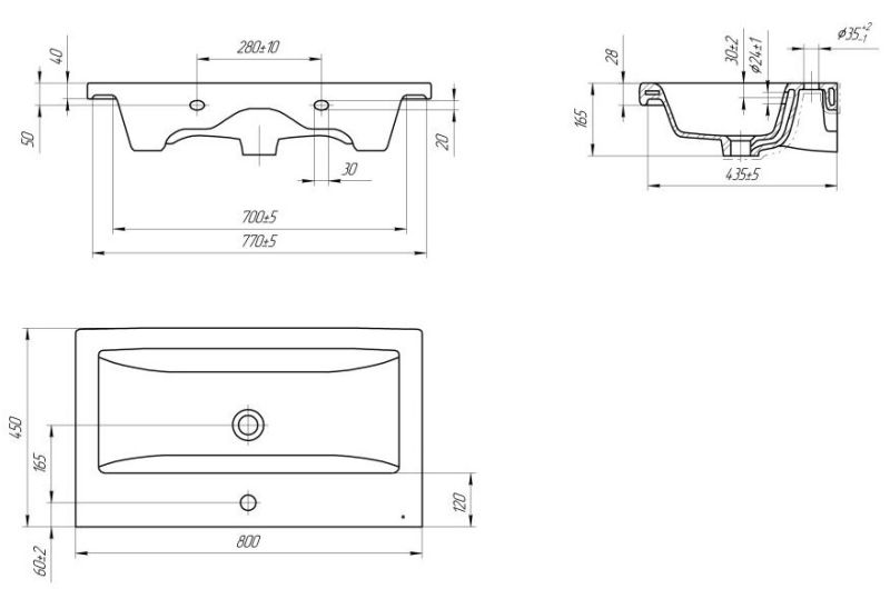 Мебельная раковина Cersanit Como UM-COM80/1 80см белый