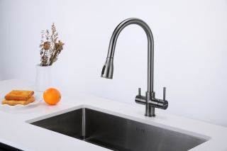 Смеситель для кухни Paulmark Lange La214212-GM воронёная сталь Смеситель для кухни Paulmark Lange La214212-GM воронёная сталь