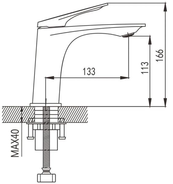 Смеситель для раковины Shevanik S9101T оружейная сталь