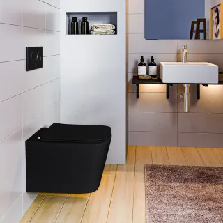 Унитаз Good Door подвесной KVADRO GREY (сиденье дюропласт с микролифтом)