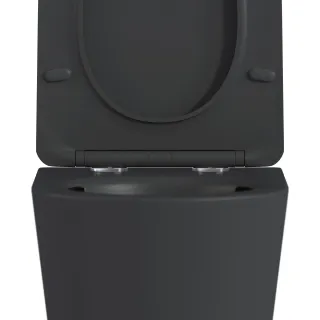 Унитаз Good Door подвесной KVADRO DARK GREY (сиденье дюропласт с микролифтом)
