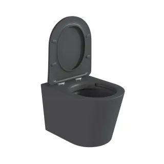 Унитаз Good Door подвесной KVADRO DARK GREY (сиденье дюропласт с микролифтом)