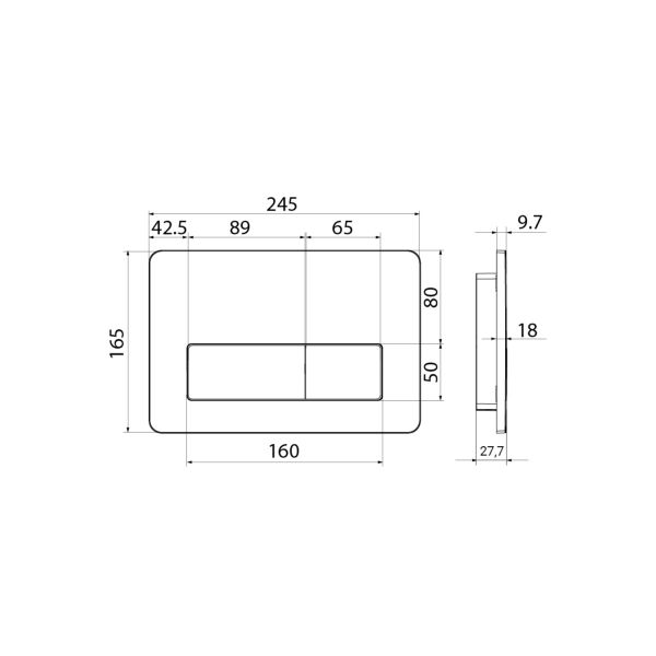 Клавиша смыва IDDIS Unifix белый глянцевый UNI10W0i77