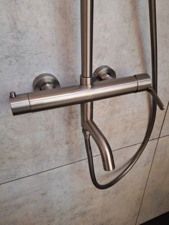 Душевая система AltroBagno Unione 030210 GrMt оружейная сталь