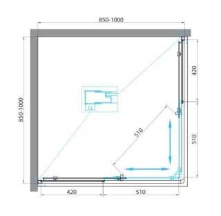 Душевой уголок BelBagno UNO-195-A-1-100-C-Cr хром