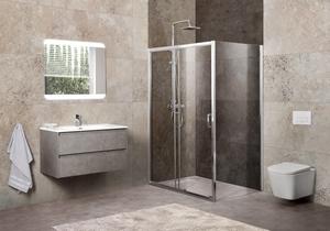 Душевой уголок прямоугольный, хром BelBagno UNIQUE-AH-1-100/115-100-C-Cr