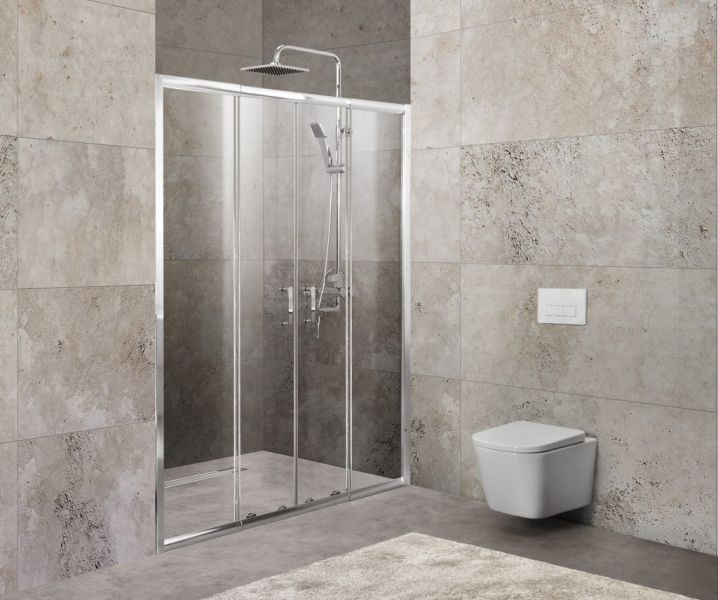 Душевая дверь, хром BelBagno UNIQUE-BF-2-150/180-C-Cr