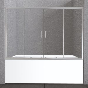 Шторка на ванну, хром BelBagno UNIQUE-VF-2-150/180-140-P-Cr