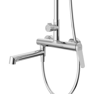 Душевая стойка со смесителем и изливом BelBagno UNIQUE-VSCM-CRM