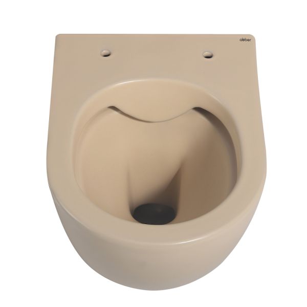 Подвесной унитаз ABBER Bequem AC1100MBB безободковый бежевый матовый