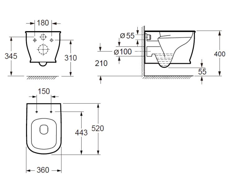 Унитаз Grossman Comfort GR-P3013 подвесной