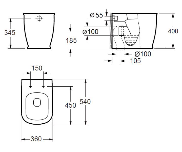 Унитаз Grossman Comfort GR-PR3013 приставной